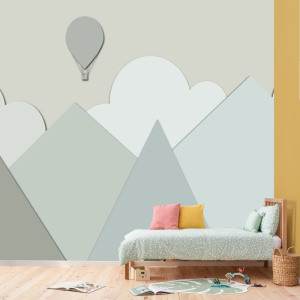 Gri Dağlar ve Balon Duvar Kağıdı