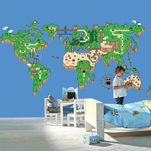 Oyunlu Dünya Haritası Duvar Kağıdı