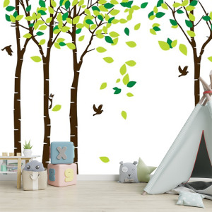 Yeşil Yapraklı Ağaçlı Duvar Kağıdı