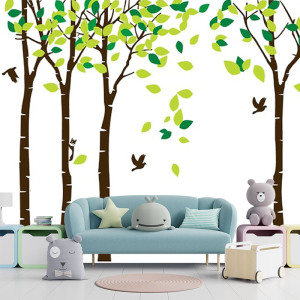 Yeşil Yapraklı Ağaçlı Duvar Kağıdı