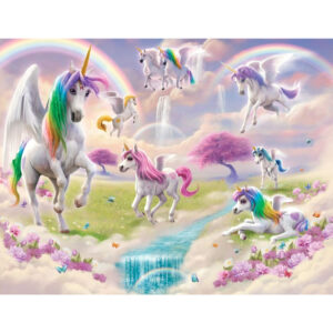 Renkli Unicorn Atlı Duvar Kağıdı