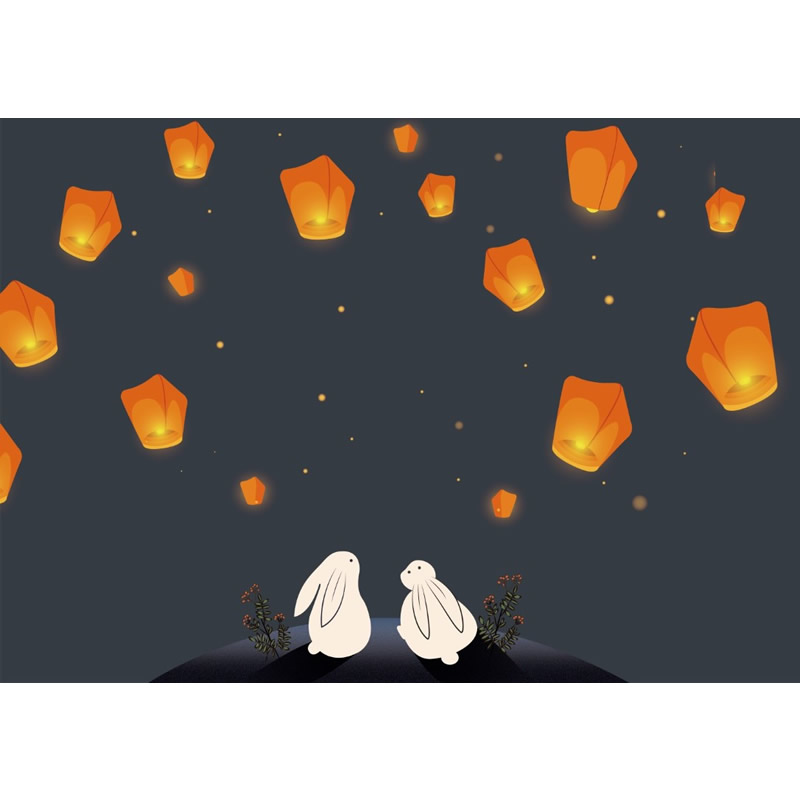 Gece Gökyüzüne Bakan Tavşanlar Duvar Kağıdı