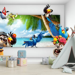 Çizgi Kahramanlı 3D Duvar Kağıdı