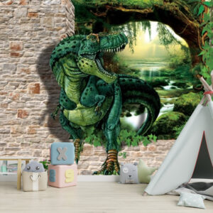 Duvardan Çıkan Trex Duvar Kağıdı