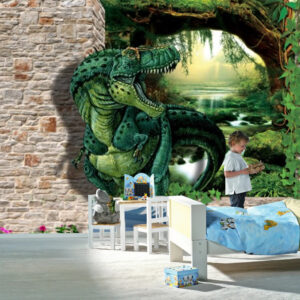 Duvardan Çıkan Trex Duvar Kağıdı