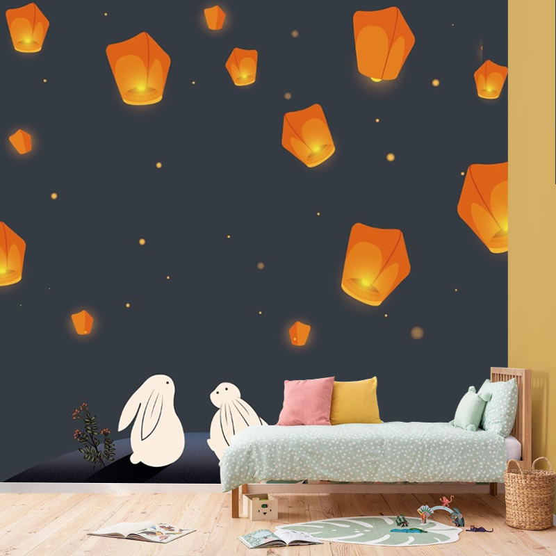 Gece Gökyüzüne Bakan Tavşanlar Duvar Kağıdı