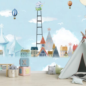 Merdivende Fil Görselli Duvar Kağıdı