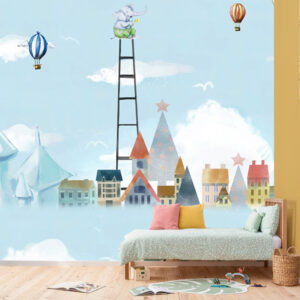 Merdivende Fil Görselli Duvar Kağıdı