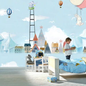 Merdivende Fil Görselli Duvar Kağıdı