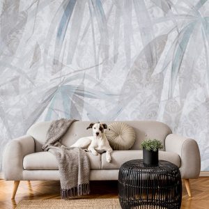 Gölgeli Yapraklar Görselli Duvar Kağıdı