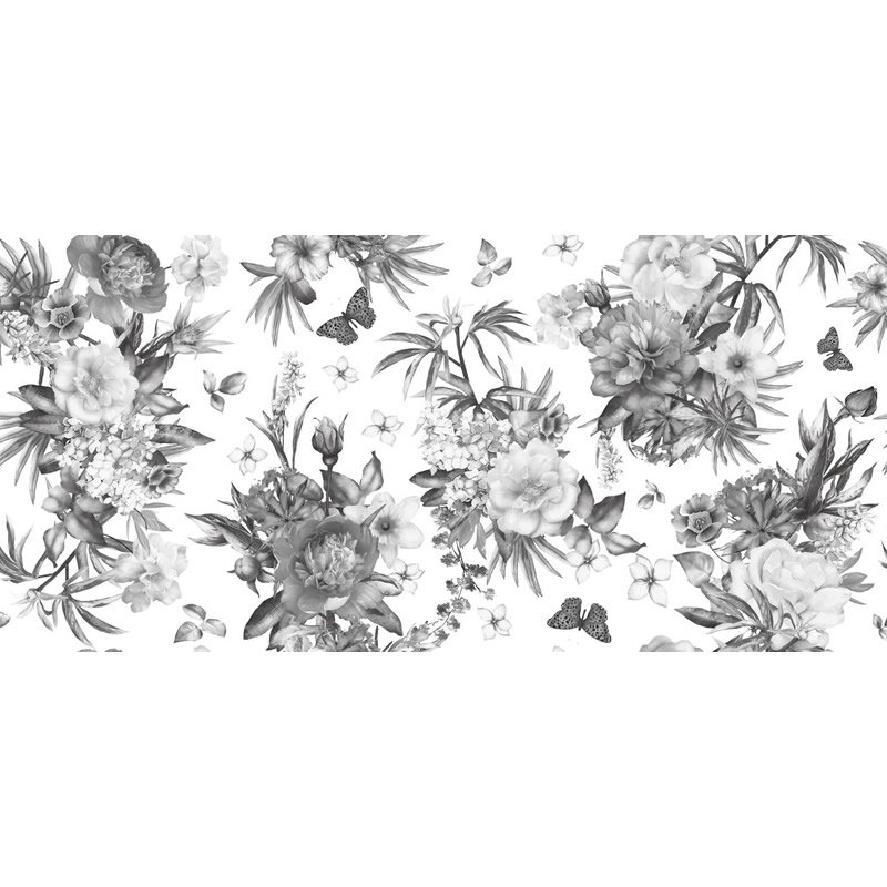 Siyah Beyaz Çiçekli Duvar Kağıdı - P - 043 - Görsel 2