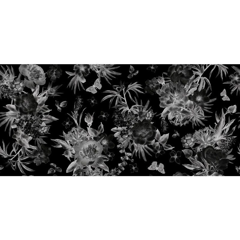 Siyah Beyaz Çiçekli Duvar Kağıdı - P - 043 - Görsel 3