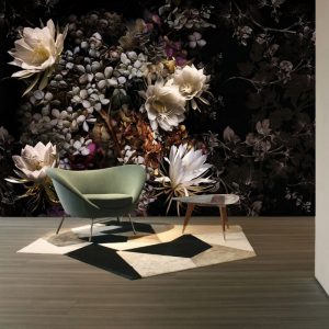 Siyah Zeminli Beyaz Çiçekler