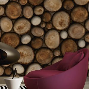 Kütük Görselli Duvar Kağıdı