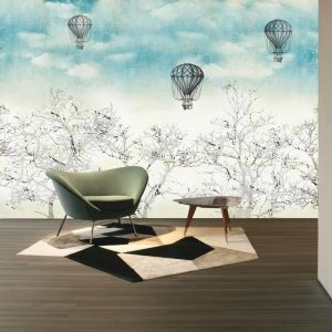 Bulutlar ve Uçan Balonlu Duvar