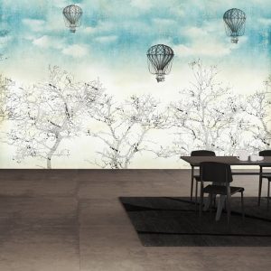 Bulutlar ve Uçan Balonlu Duvar