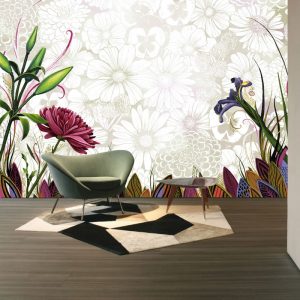 Papatya ve Çiçek Görselli Duvar