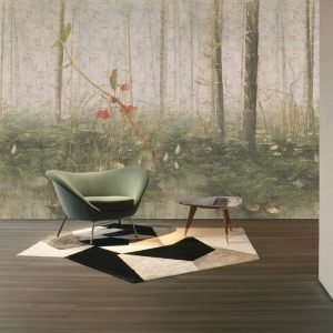 Orman ve Çiçek Görselli Duvar Kağıdı