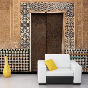 Duvarda Tarihi Kapı Görselli Duvar Kağıdı