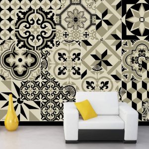 Geometrik Şekilli Duvar Kağıdı