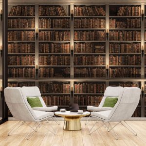 Kitaplık Görselli Duvar Kağıdı