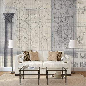 Mimari Çizim Görselli Duvar Kağıdı