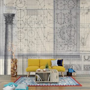 Mimari Çizim Görselli Duvar Kağıdı