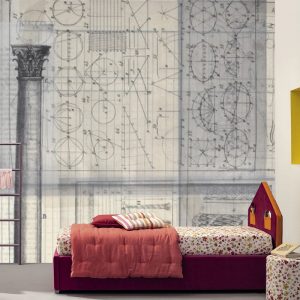 Mimari Çizim Görselli Duvar Kağıdı