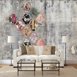 Duvar Üzeri Stickerli Duvar Kağıdı