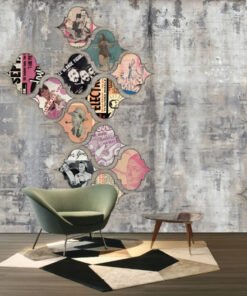 Duvar Üzeri Stickerli Duvar Kağıdı