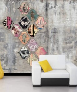 Duvar Üzeri Stickerli Duvar Kağıdı