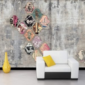 Duvar Üzeri Stickerli Duvar Kağıdı