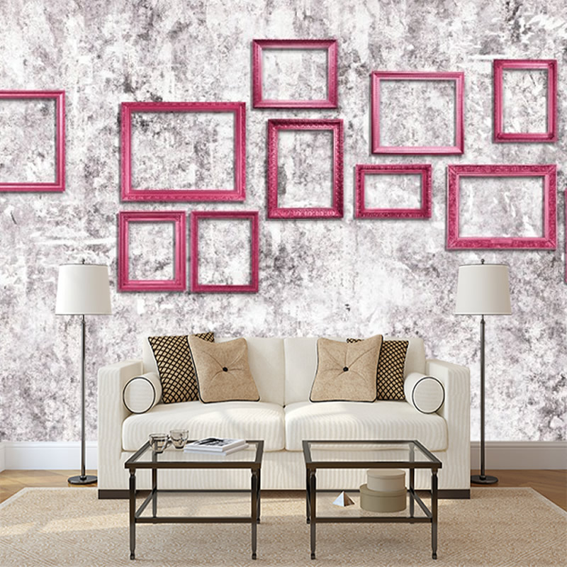 Pembe Çerçeveli Duvar Kağıdı - 394 - Görsel 3