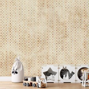Sarı Üzeri Noktalı Duvar Kağıdı