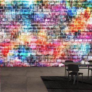 Renkli Taş Desenli Duvar Kağıdı