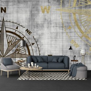 Pusula Görselli Duvar Kağıdı