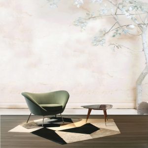 Beyaz Tonlu Ağaçlı Duvar Kağıdı