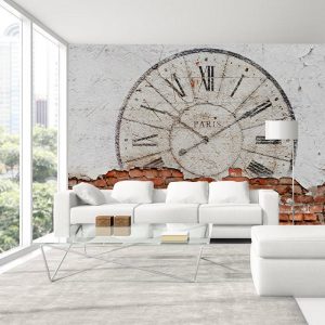 Paris Duvar Saati Görseli Duvar Kağıdı