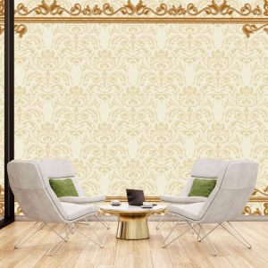 Sarı Çerçeve Desenli Duvar Kağıdı