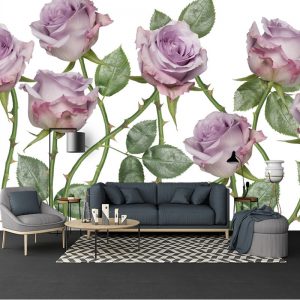 Renkli Güller Görselli Duvar Kağıdı