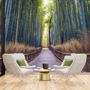 Bambu Ormanında Yol Görselli Duvar Kağıdı