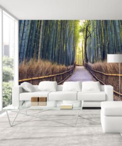 Bambu Ormanında Yol Görselli Duvar Kağıdı