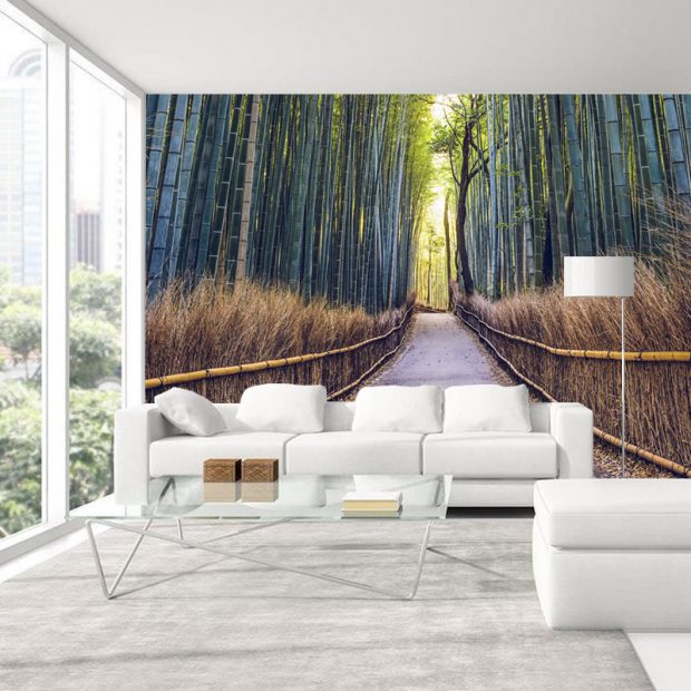 Bambu Ormanında Yol Görselli Duvar Kağıdı